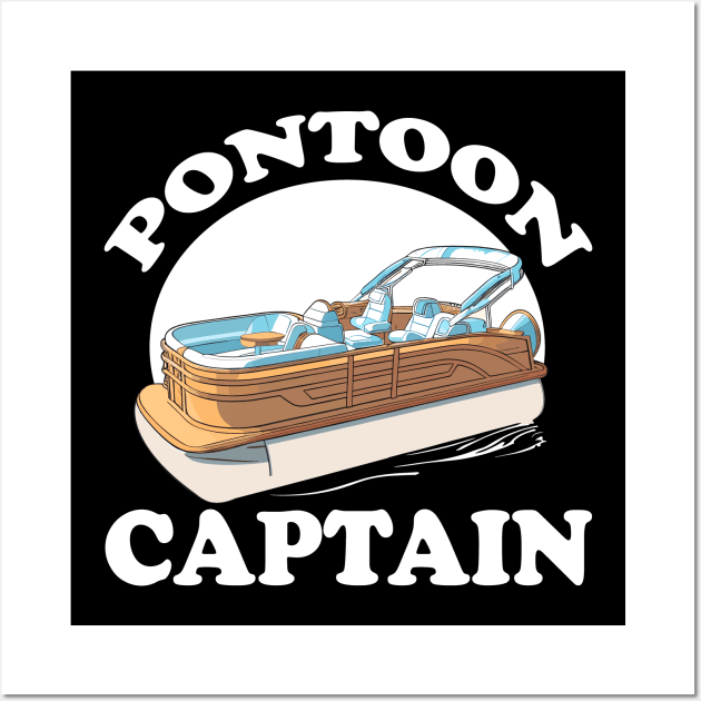 Pontoon Captain Boat Boating Wall Art by DigitalNerd